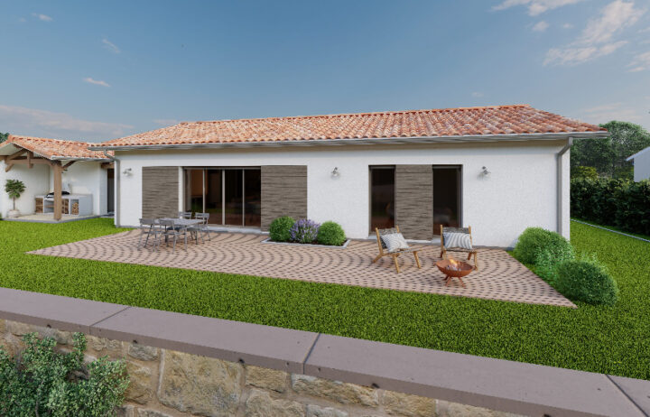 votre maison de 114m2 sur un terrain de 600m2 sur la commune de La Lande-de-Fronsac au prix de 310000&euro; avec Alpha Constructions